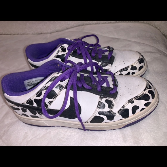 Nike Dunk Low Dalmatian Cow Print Purple Release - Picture 3 of 4